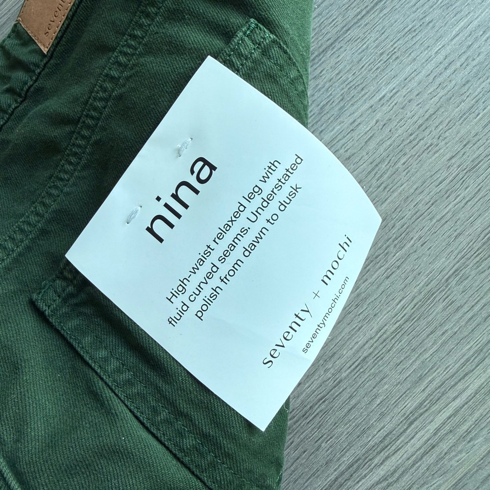 Seventy + Mochi Nina Barrel Leg Jean in Dark Pine - Picture 4 of 5